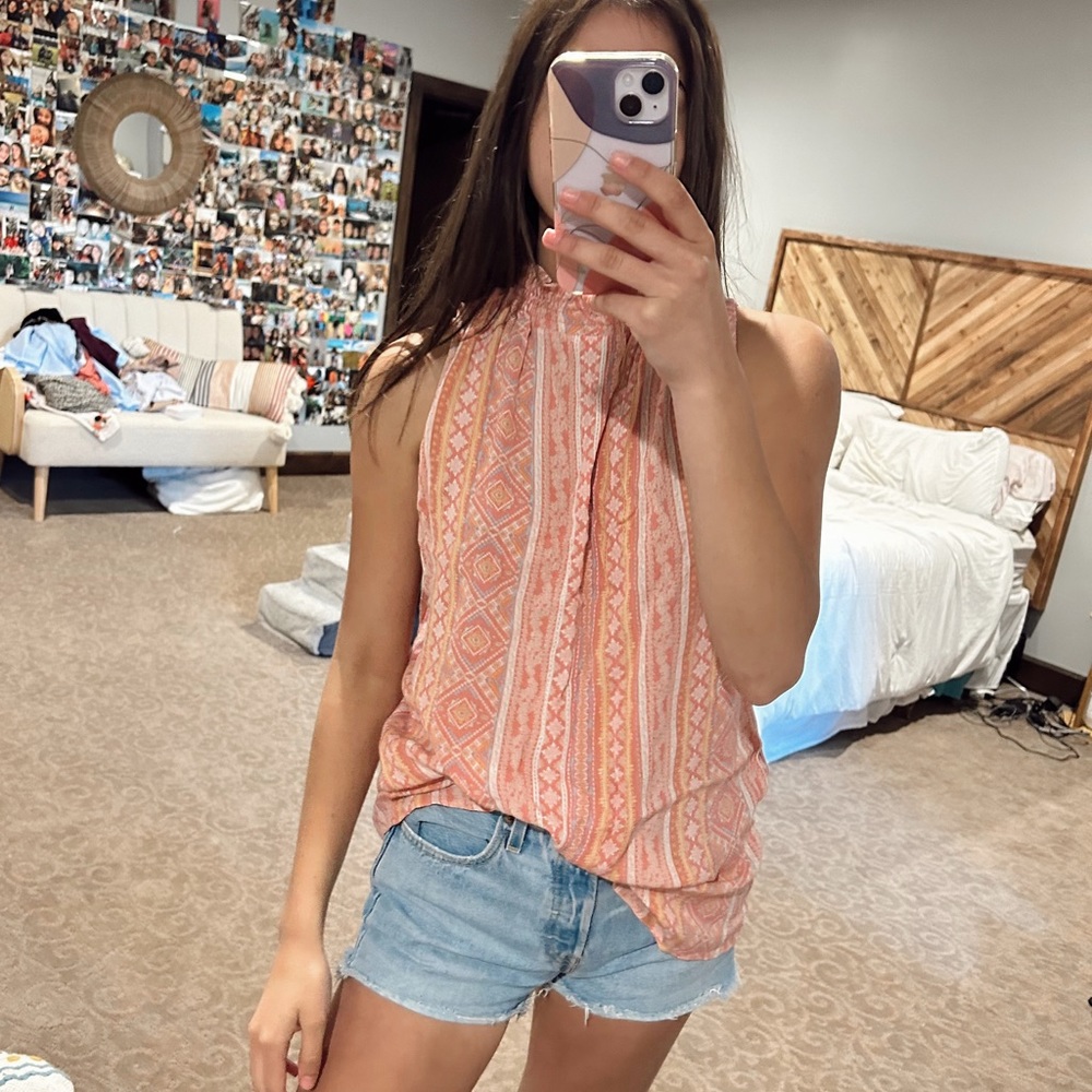 P.S. Love Mock Neck Blouse
